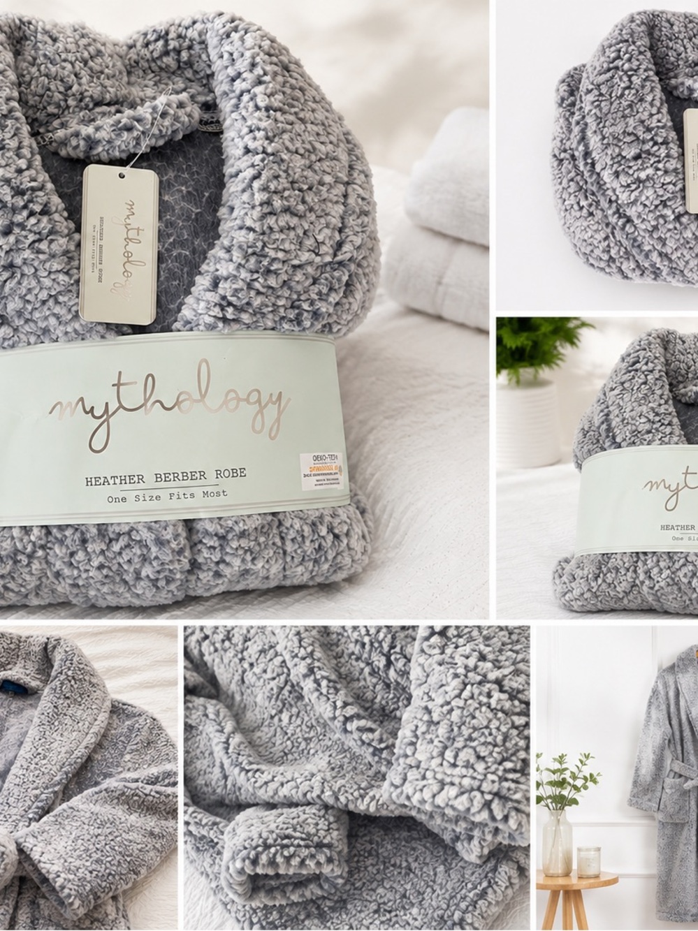 Mythology Heather Gray Berber Robe - Women's Plush Cozy Robe